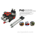 P40 2 carreras de válvula de control direccional hidráulico de carrete cilindro